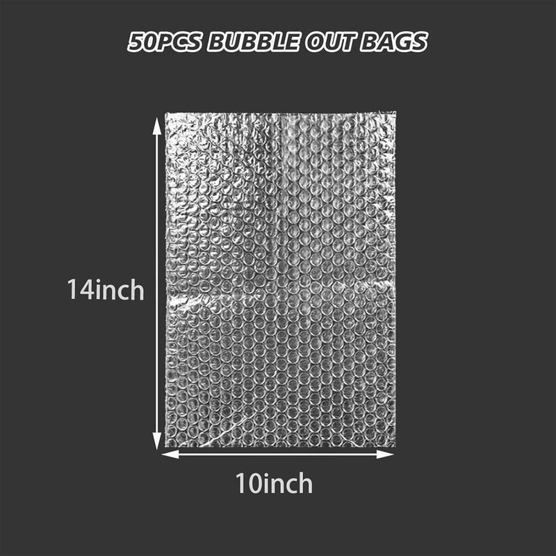XHMAXE 50Pcs Bubble Pouche Wrap, 10”x14” Bubble Bags for Shopping, Double Wall Bubble Cushioning Wrap Bags for Mailing Packing, Moving and Storage Fragile China Dishes Electronic Item - Image 2